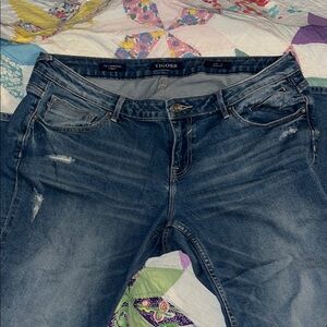 Vigoss Women's Tomboy Distressed Blue Jeans